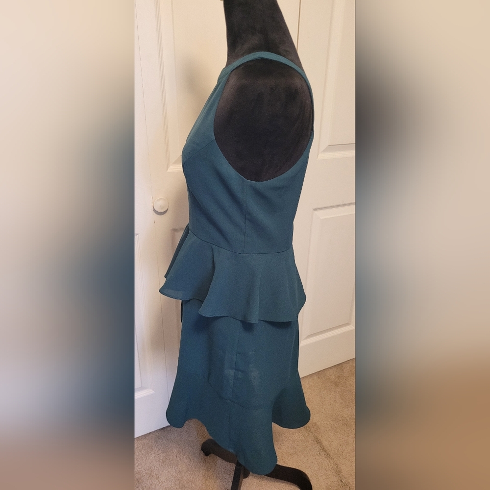 Lulu's Asymmetrical Green Ruffle Dress - Picture 4 of 12